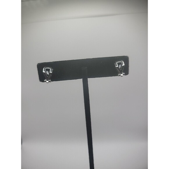 Vintage Silver Tone Earrings Clip On Huggie Crystal Jewelry Costume - Picture 5 of 12